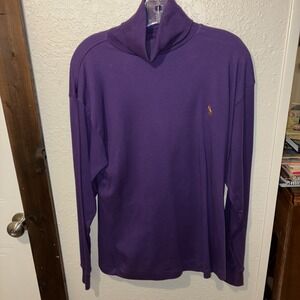 vtg ralph lauren purple turtleneck dize med long sleeve polo emblem
